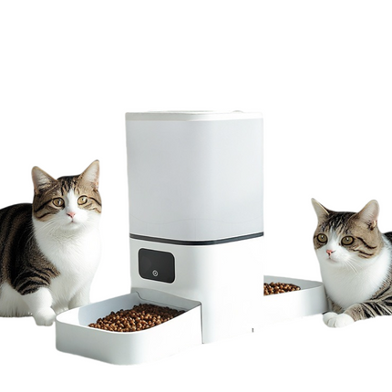 Automatic Dual Bowl Pet Feeder with Wi-Fi Monitoring Camera for Cats and Dogs