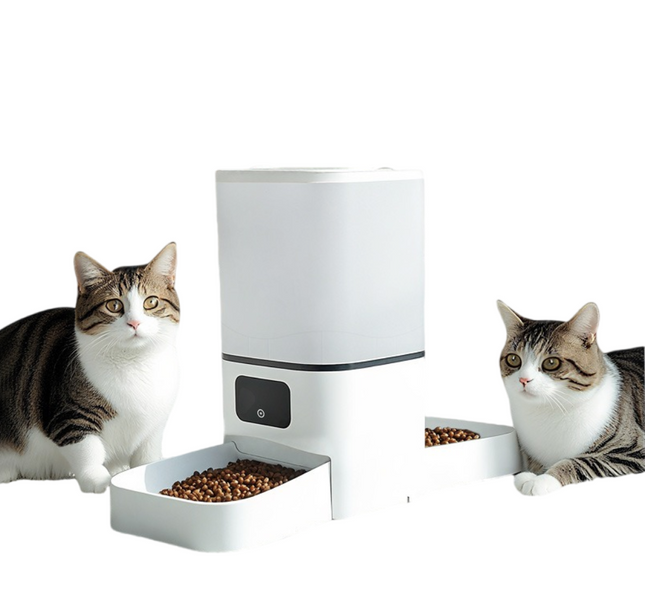 Automatic Dual Bowl Pet Feeder with Wi-Fi Monitoring Camera for Cats and Dogs