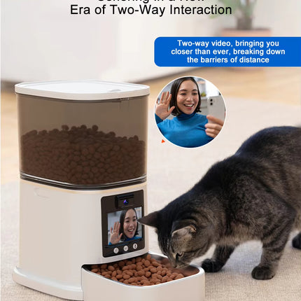 Automatic Smart Pet Feeder with HD Camera, Two-Way Audio and Scheduled Feeding