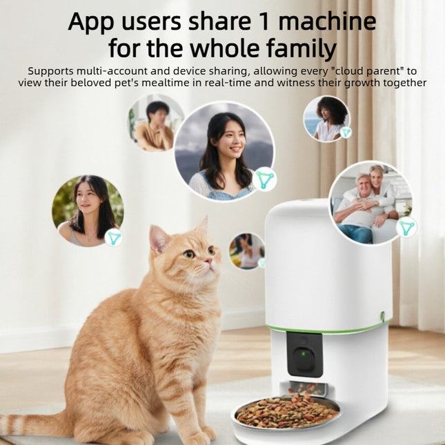 4L Automatic Pet Feeder with HD Camera, Scheduled Feeding and Smart App Control