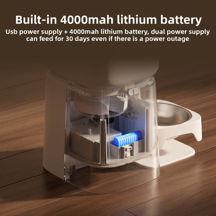 6L Wi-Fi Pet Feeder with HD Camera, Voice Interaction, Scheduled Feeding and Battery Backup