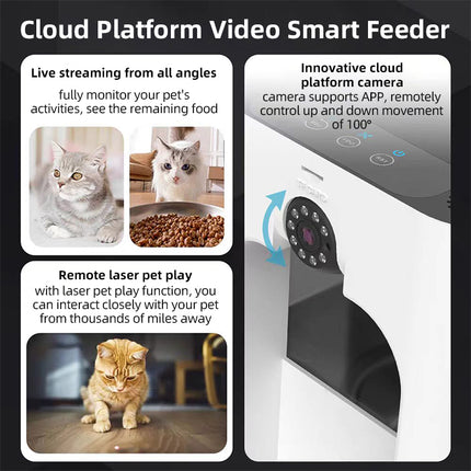 Intelligent Pet Food Dispenser with Camera, WiFi Connectivity and Programmable Feeding Schedule