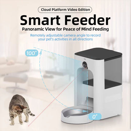 Intelligent Pet Food Dispenser with Camera, WiFi Connectivity and Programmable Feeding Schedule