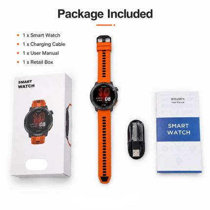 1.32 Inch AMOLED Smart Watch with BT Calling, 3ATM Water Resistant and Fitness Tracking