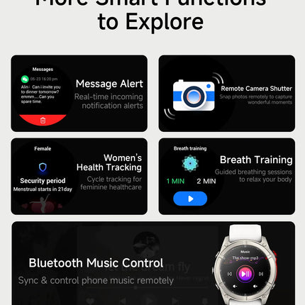 1.43 Inch AMOLED Smartwatch with BT Calling, Fitness Tracking, Heart Rate Monitor & 5ATM Water Resistance