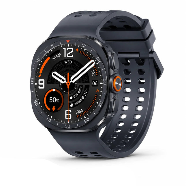 Round Smart Watch with 1.52 Inch Display, Wireless Charging, IP68 Water Resistance for Android and iOS
