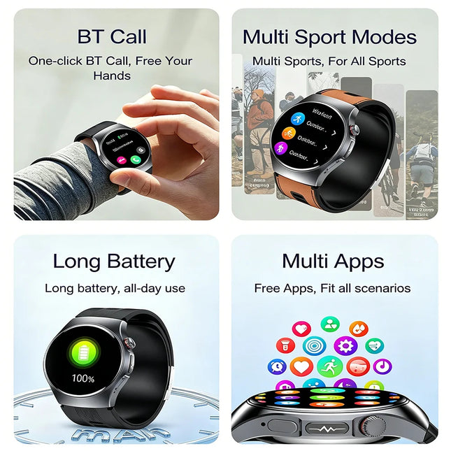 Smart AMOLED Watch with Bluetooth Calling, 4G SIM Support, Heart Rate, SpO2 & IP66 Waterproof