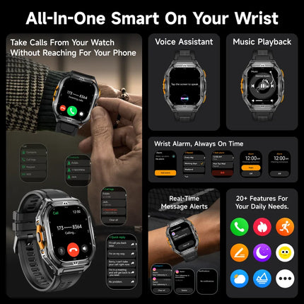 44-49mm AMOLED Smart Watch with Bluetooth, Activity Tracking, 5ATM Water Resistance & App Control
