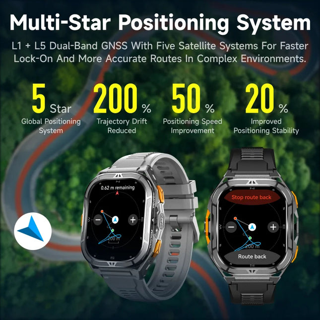 44-49mm AMOLED Smart Watch with Bluetooth, Activity Tracking, 5ATM Water Resistance & App Control