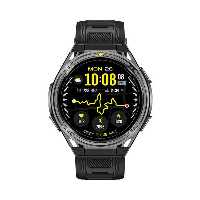 Rechargeable 1.43" AMOLED Smart Watch with 2GB Memory, Touch Controls and 5ATM Waterproof Design