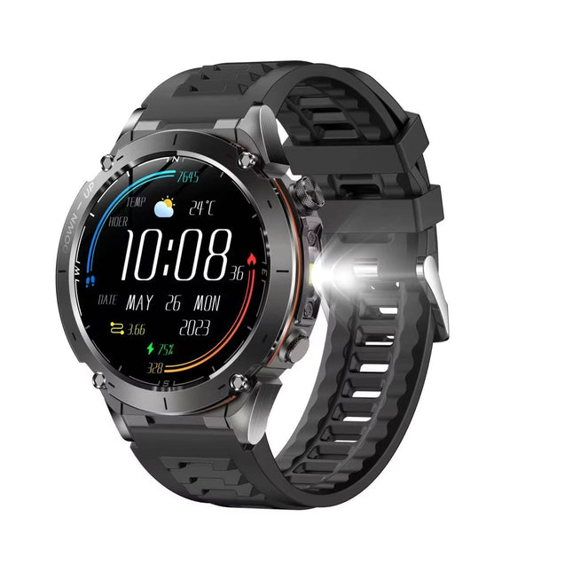 Outdoor Sports Smart Watch with 1.43 Inch AMOLED Display, Flashlight, 730mAh Battery & 3ATM Waterproof