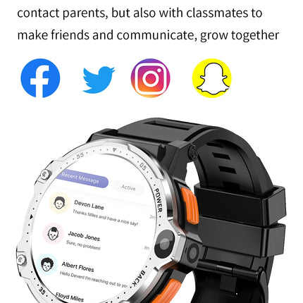 Round Smart Watch with OLED Screen, Android OS, App Control and Dual Camera