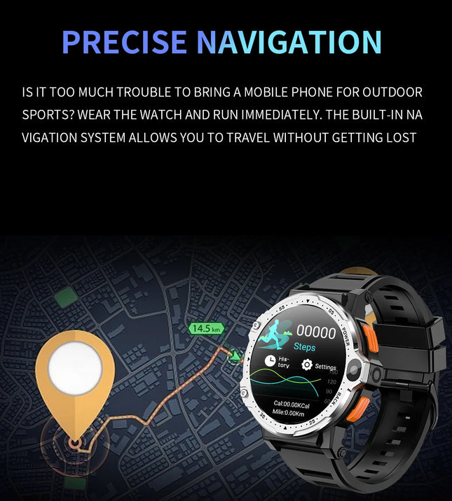Round Smart Watch with OLED Screen, Android OS, App Control and Dual Camera