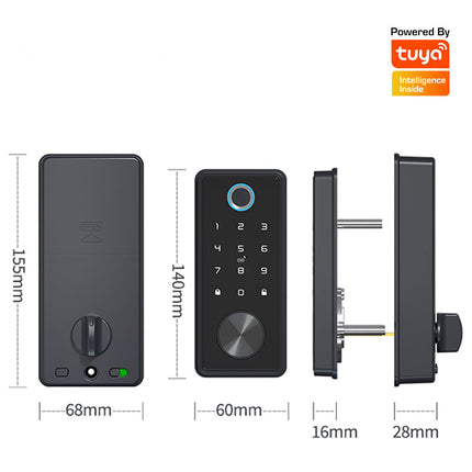 Digital Smart Deadbolt Door Lock with Fingerprint, Card, Password and Remote App Control