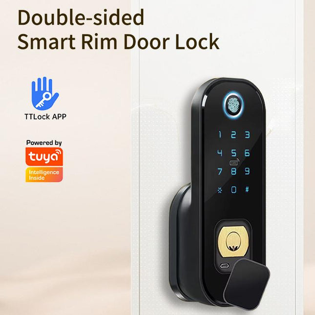 Waterproof Fingerprint Smart Door Lock with WiFi APP Control for 35-70mm Thick Steel Doors