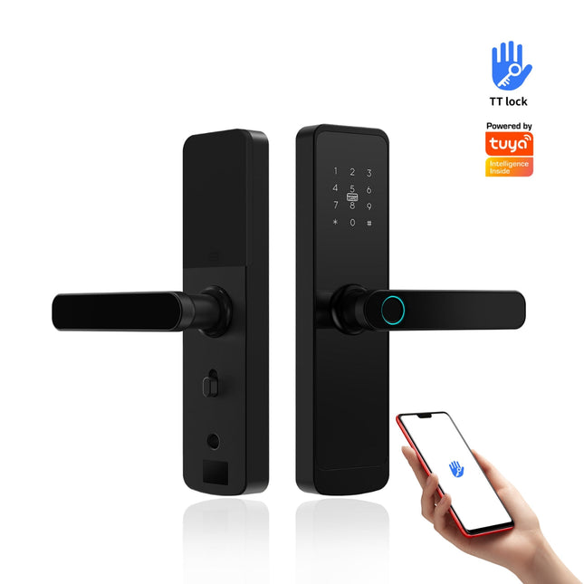 Keyless Digital Door Lock with Fingerprint Reader, App Control, Password and Card Unlock