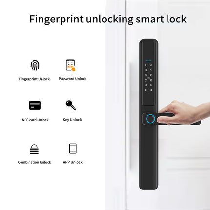 Tuya WiFi Smart Lock for Sliding Doors with Fingerprint, Card and Password Access