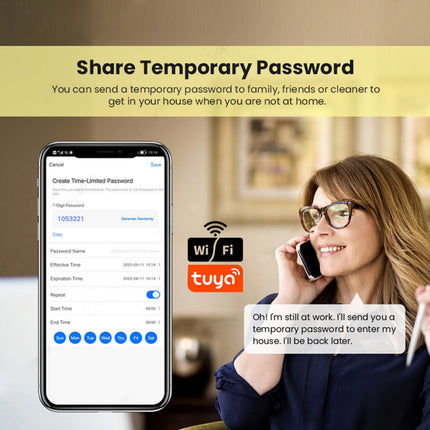 Tuya WiFi Smart Lock for Sliding Doors with Fingerprint, Card and Password Access