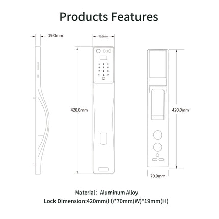 Tuya Smart Door Lock with Camera, Fingerprint Access, Password Entry and WiFi Connectivity