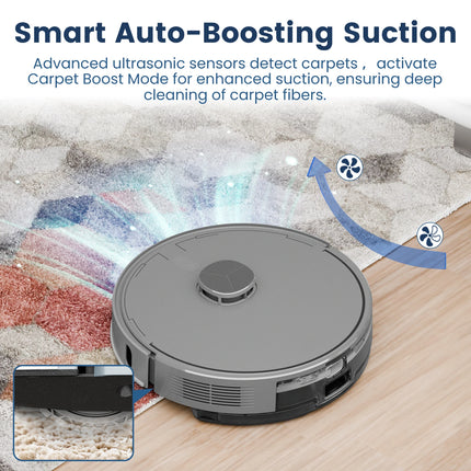 Smart Wet & Dry Robot Vacuum Cleaner with Custom Mapping, Voice Control and 350ml Water Tank