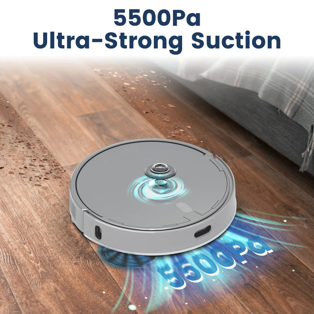 Smart Wet & Dry Robot Vacuum Cleaner with Custom Mapping, Voice Control and 350ml Water Tank