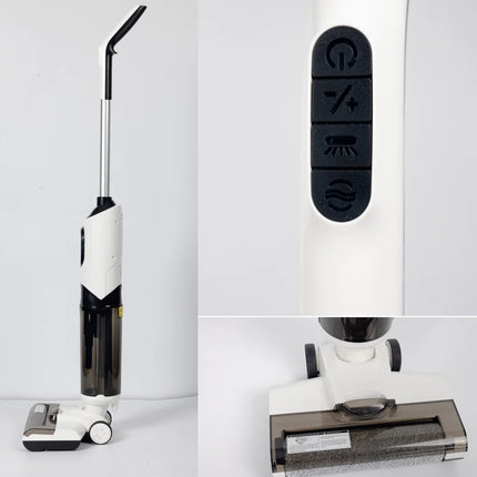 Rechargeable Wet & Dry Stick Vacuum Cleaner with Temperature Display and 2 Speed Settings