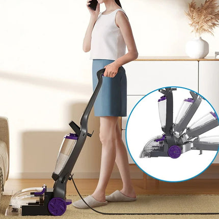 Portable Carpet Cleaner Machine with Dual Water Tanks and 800W Suction for Home Cleaning