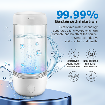 Portable Ozone Water Cup 330mL Rechargeable Oral Care Cup with USB-C Charging IPX7 Waterproof