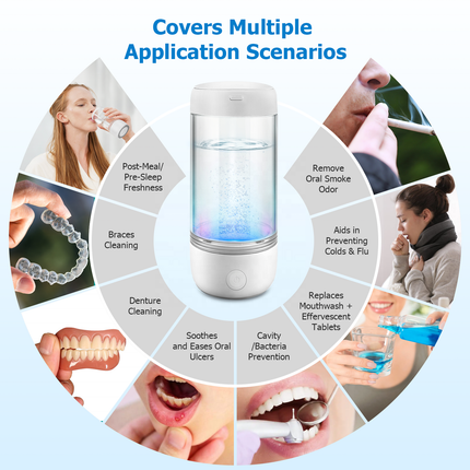 Portable Ozone Water Cup 330mL Rechargeable Oral Care Cup with USB-C Charging IPX7 Waterproof