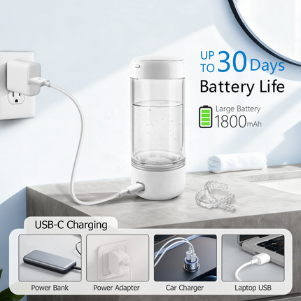 Portable Ozone Water Cup 330mL Rechargeable Oral Care Cup with USB-C Charging IPX7 Waterproof