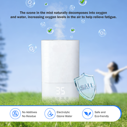4L Air Purifier and Humidifier with Fine Mist, Methanal Reduction Function and Adjustable Mist Output