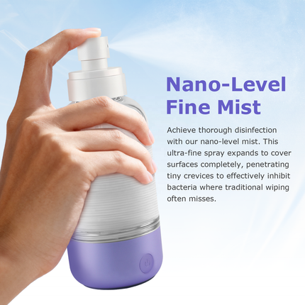 Rechargeable Ozone Water Spray Bottle 200mL with Waterproof Design and Portable Use