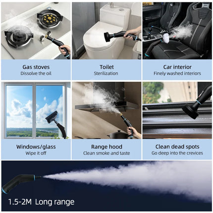 Multi-Purpose 1500W Steam Cleaner with 4Bar Pressure and Adjustable Steam Settings