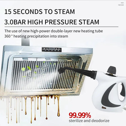 Portable High Temperature Steam Cleaner with 3 Bar Pressure for Home and Car Cleaning