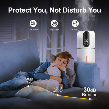 9L Portable Cool Mist Humidifier with Ultrasonic Operation and Top Fill Water Tank