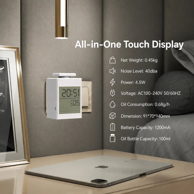 Waterless Aroma Diffuser Wall Plug with App Control and Timer for Home and Hotel