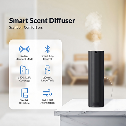 Smart Aroma Diffuser with Remote Control, Timer and Lightweight Tabletop Design