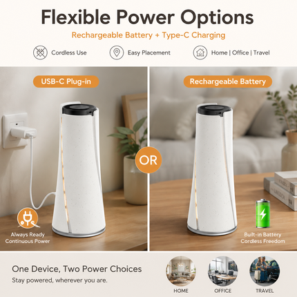 Portable Waterless Aroma Diffuser with WiFi App Control and Rechargeable Battery