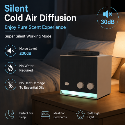 Smart Essential Oil Aroma Diffuser with App Control, Timer and Waterless Design