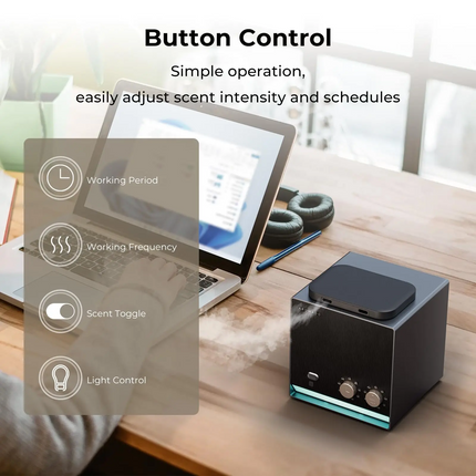 Smart Essential Oil Aroma Diffuser with App Control, Timer and Waterless Design