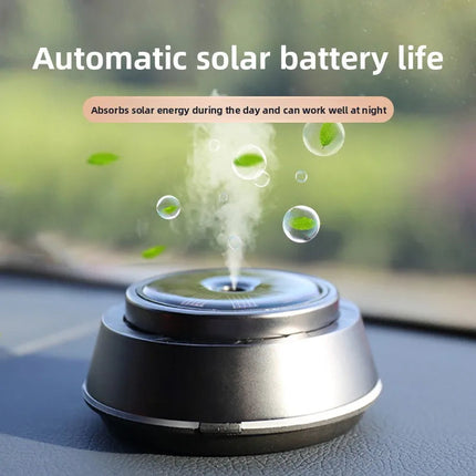 Cordless Car Oil Diffuser – Solar & USB Powered, 10ml Capacity, Grey Alloy