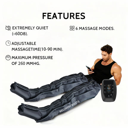 Cordless Leg Massager with Adjustable Air Compression and Remote Control