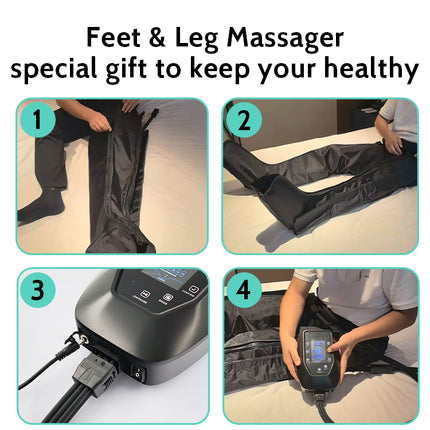 Cordless Leg Massager with Adjustable Air Compression and Remote Control