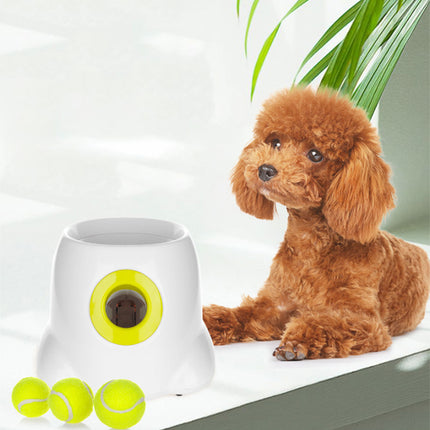 Interactive Puzzle Tennis Ball Launcher for Pets with Snack Rewards and Training Modes