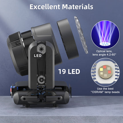 Professional 9x40W RGBW Moving Head Wash Light with Motorized Zoom, 22/36CH DMX512 & RDM Support