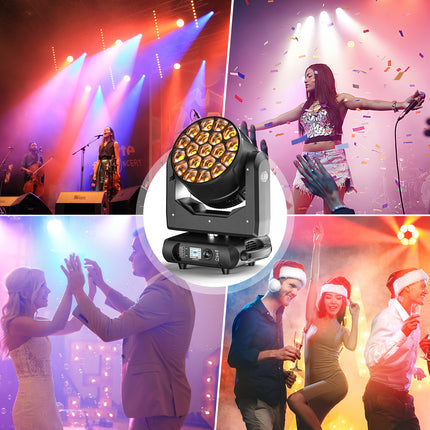 Professional 9x40W RGBW Moving Head Wash Light with Motorized Zoom, 22/36CH DMX512 & RDM Support