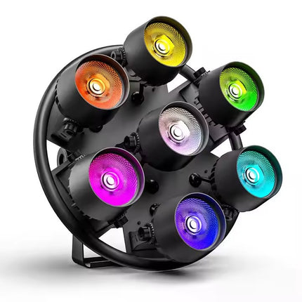 350W RGB COB LED Par Stage Light 7x50W DMX512 Control Sound Active Master Slave
