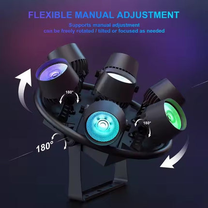 350W RGB COB LED Par Stage Light 7x50W DMX512 Control Sound Active Master Slave