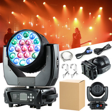 Professional RGBW LED Moving Wash Fixture with Motorized Zoom & Focus – Black
