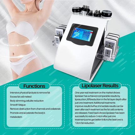 6-in-1 Ultrasound Cavitation RF Body Sculpting and Facial Beauty Machine